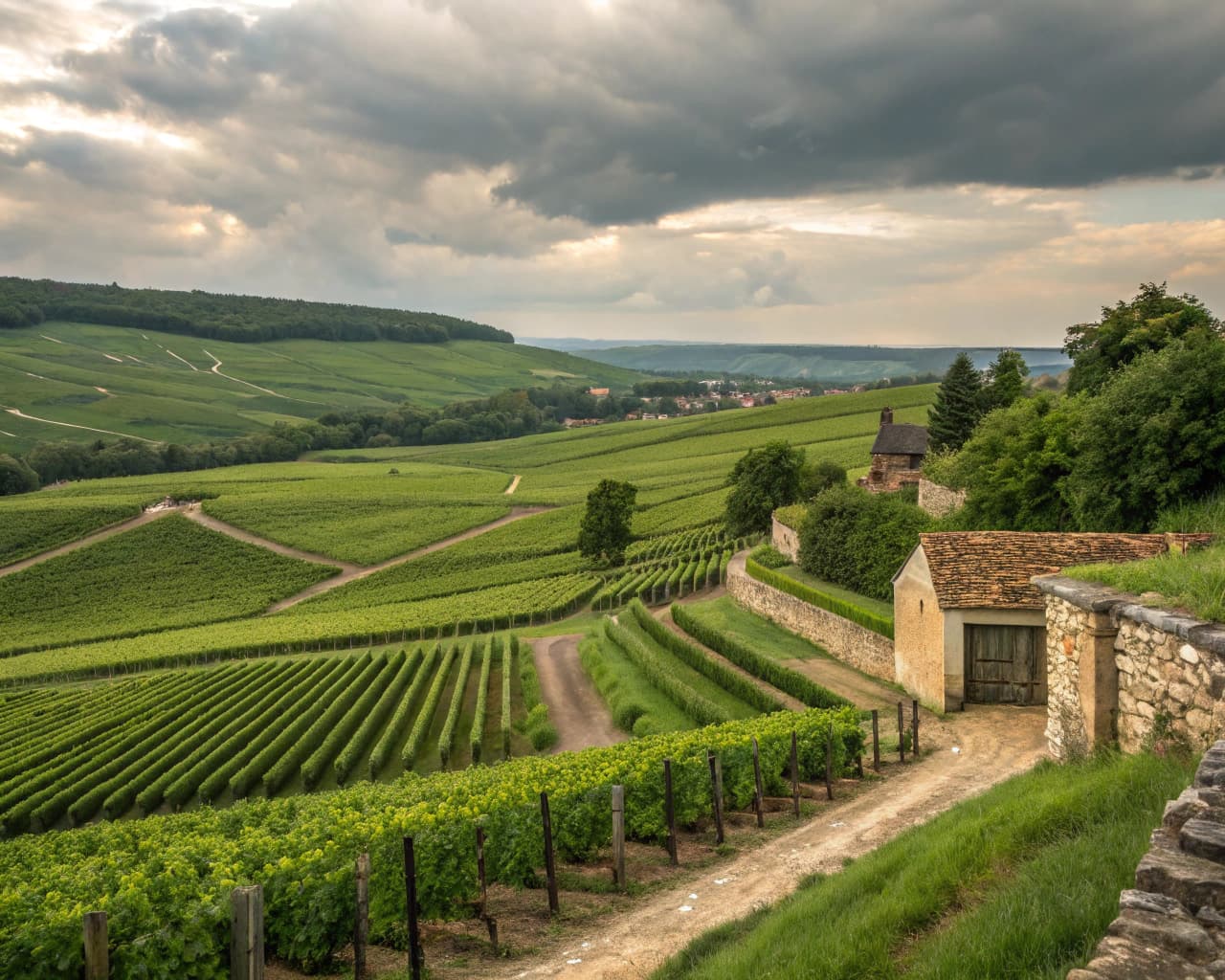 Champagne vineyard landscape