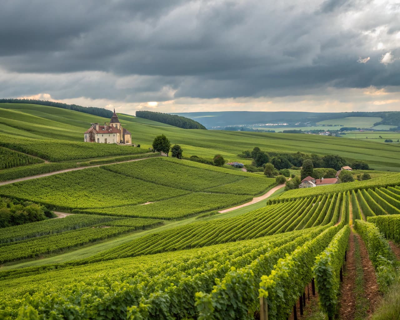 Champagne vineyard landscape