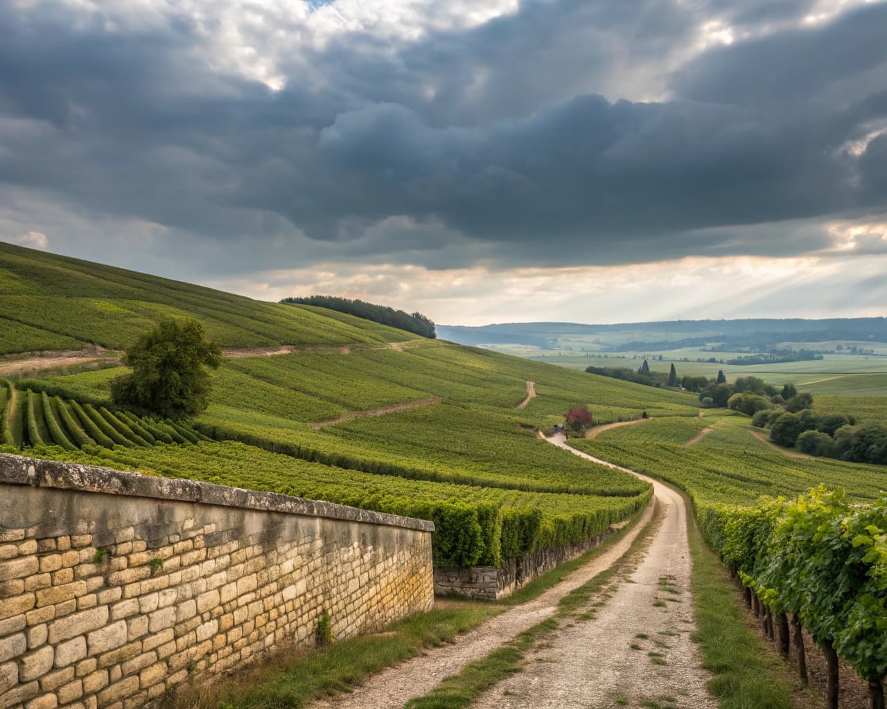 Champagne vineyard landscape