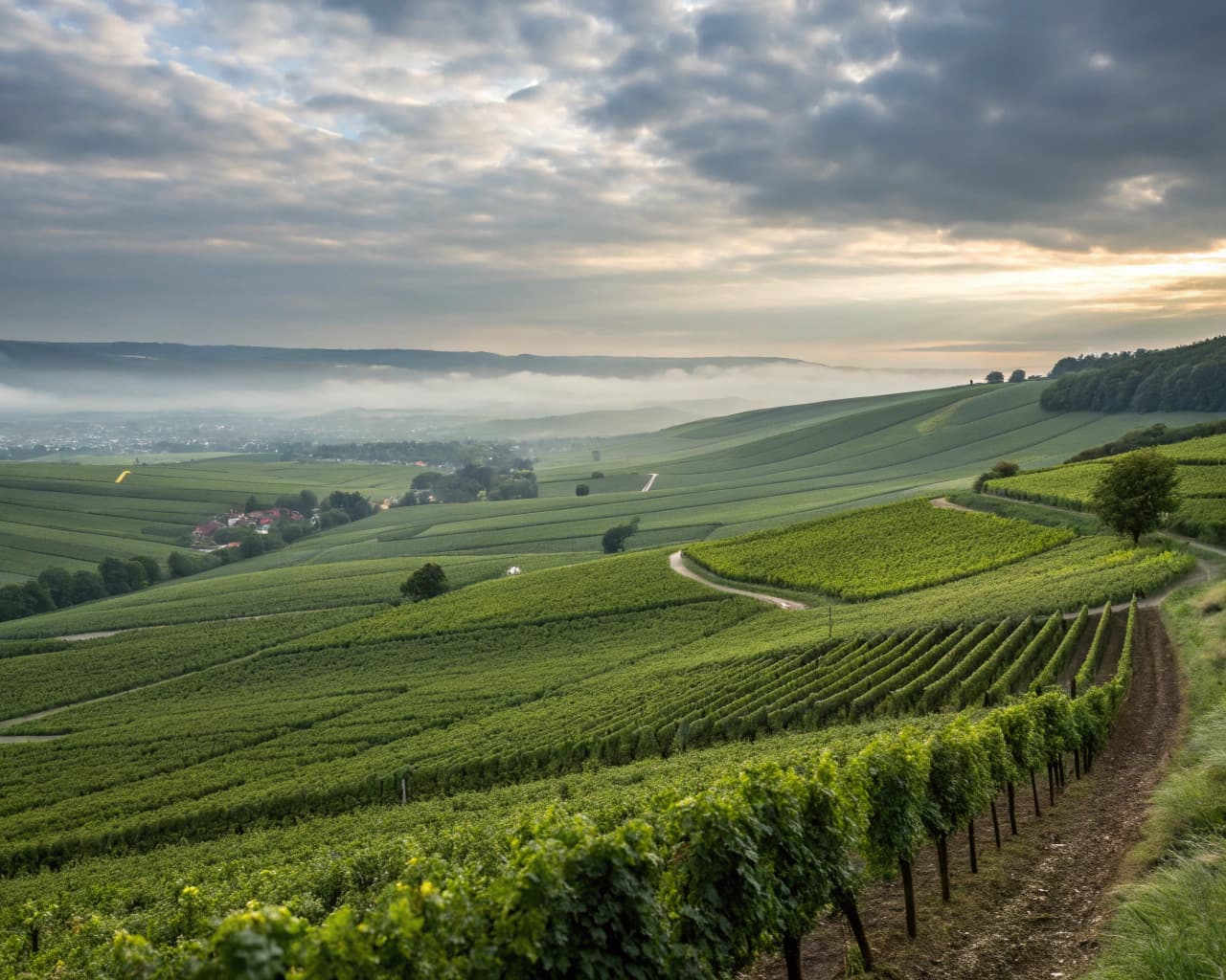 Champagne vineyard landscape