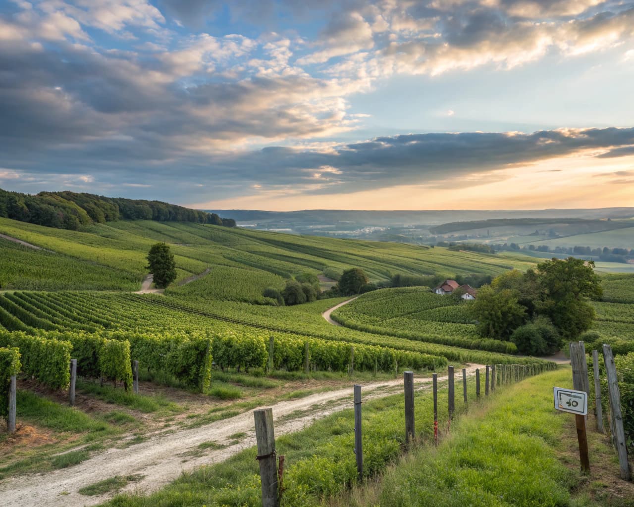 Champagne vineyard landscape