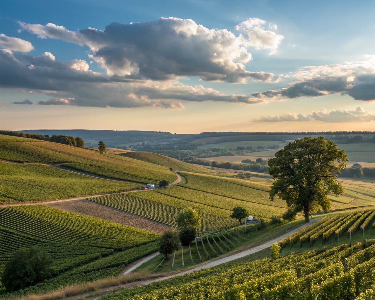 Champagne vineyard landscape