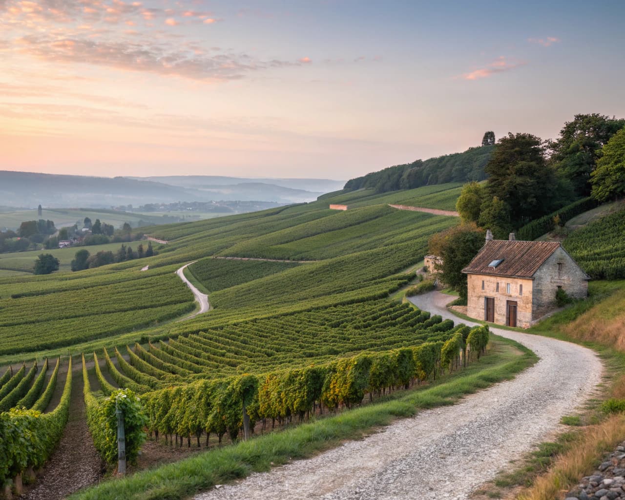 Champagne vineyard landscape