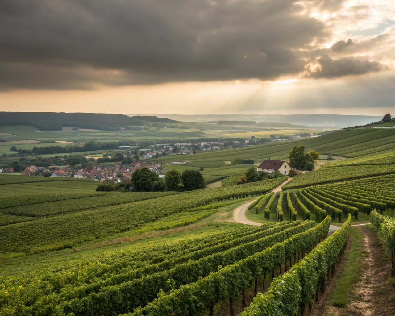 Champagne vineyard landscape