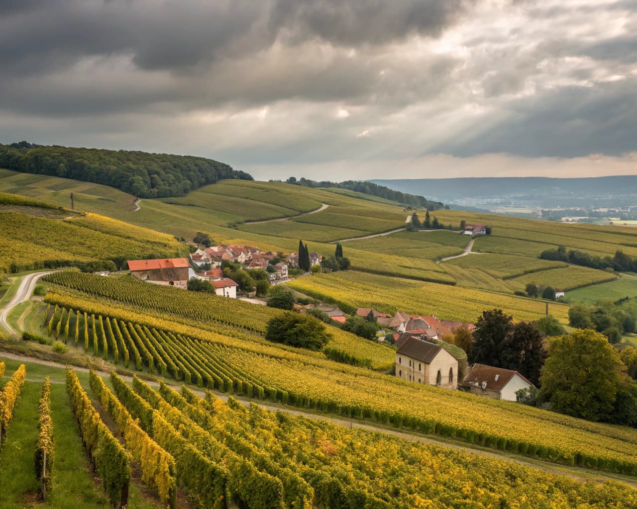 Champagne vineyard landscape