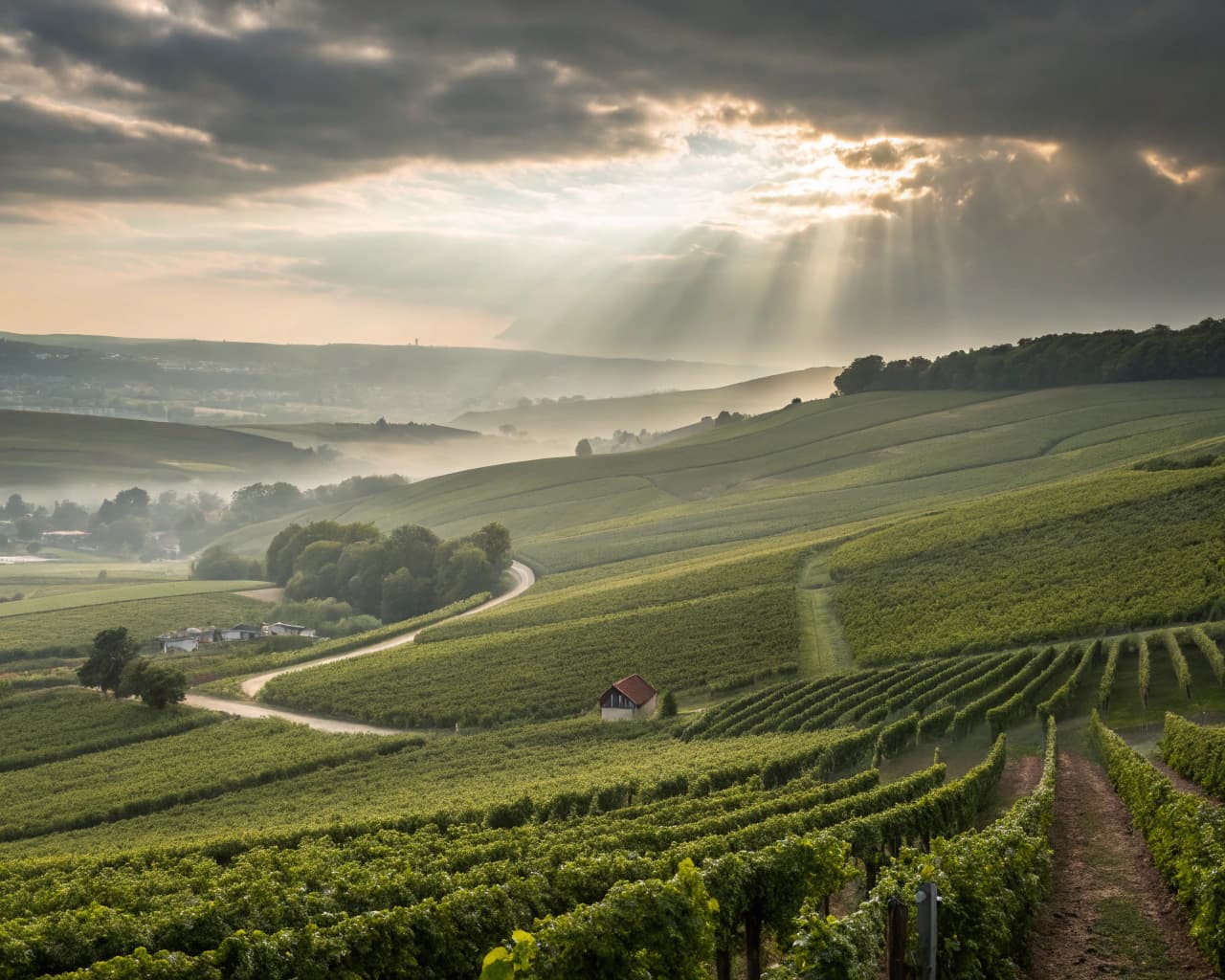 Champagne vineyard landscape