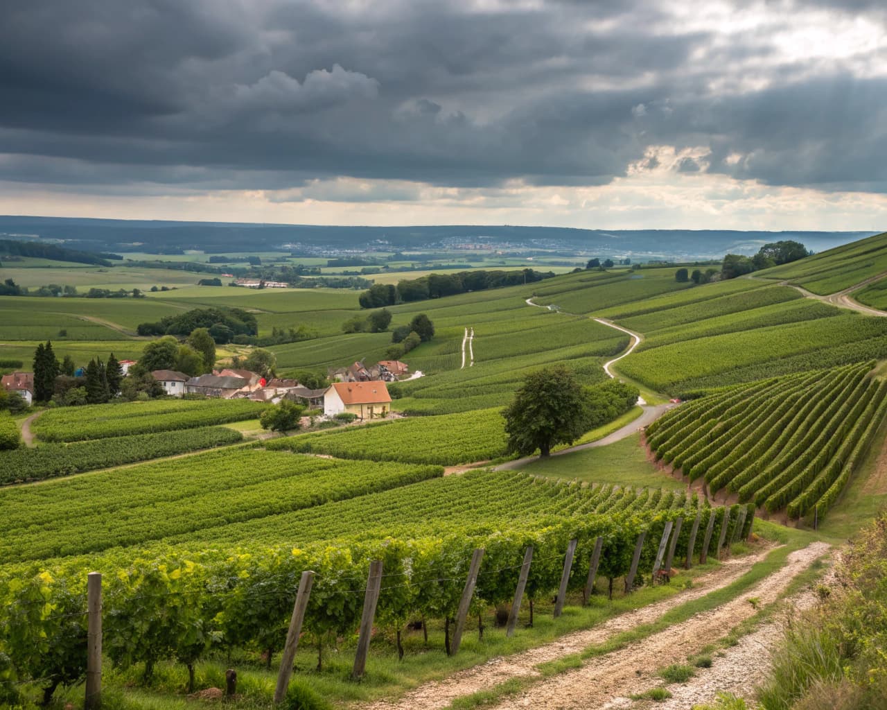 Champagne vineyard landscape