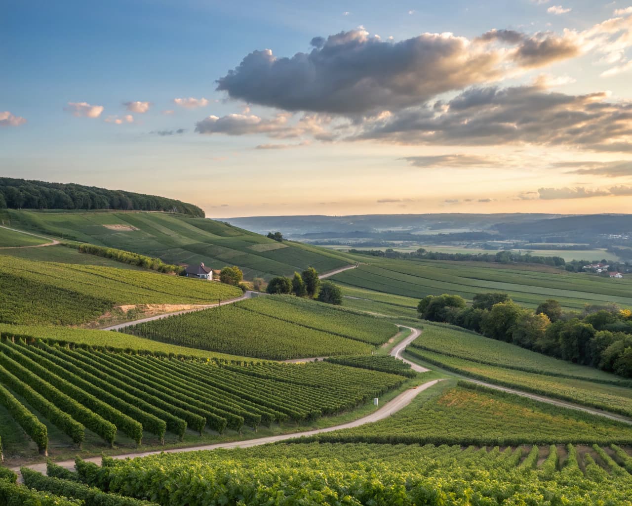 Champagne vineyard landscape