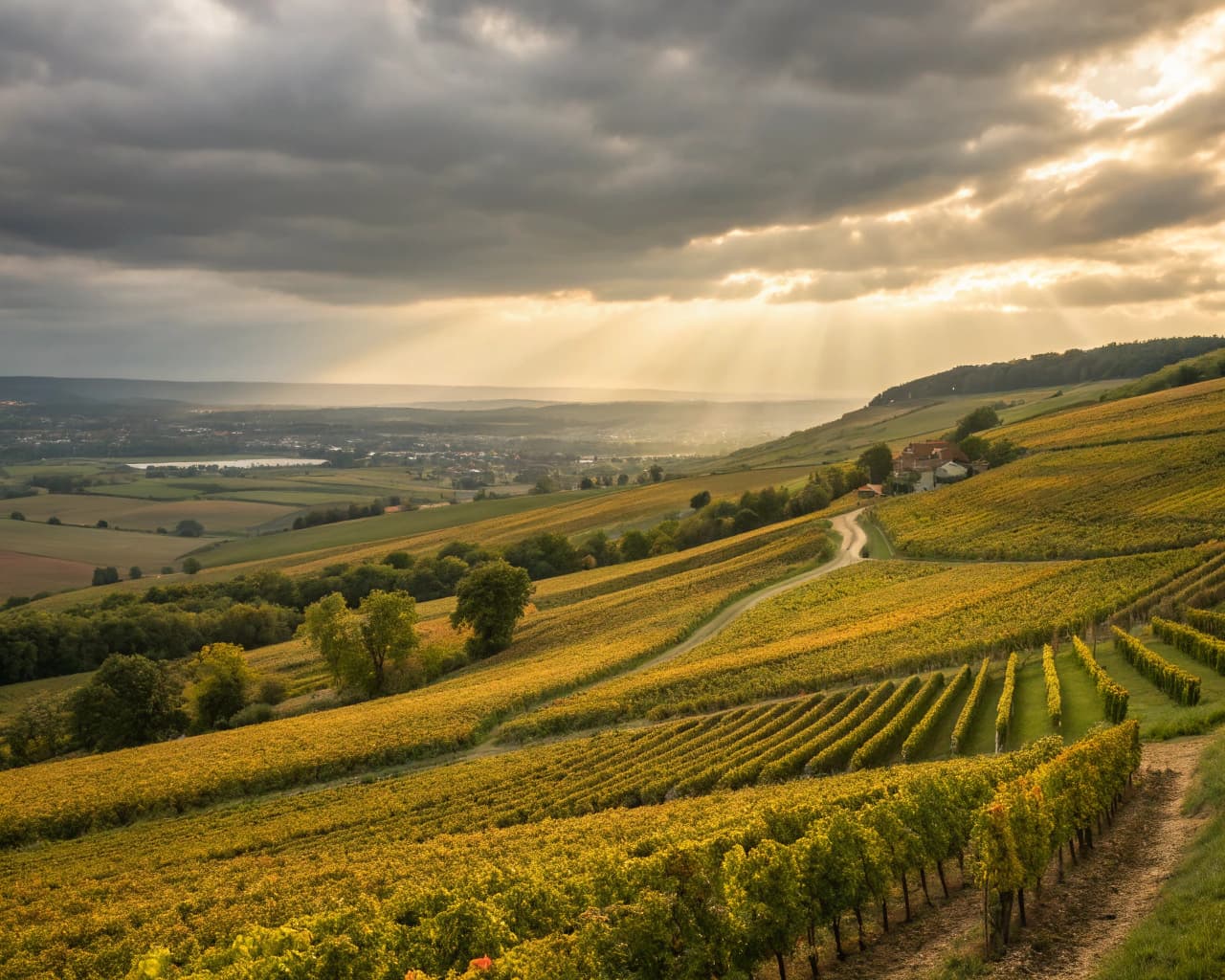 Champagne vineyard landscape