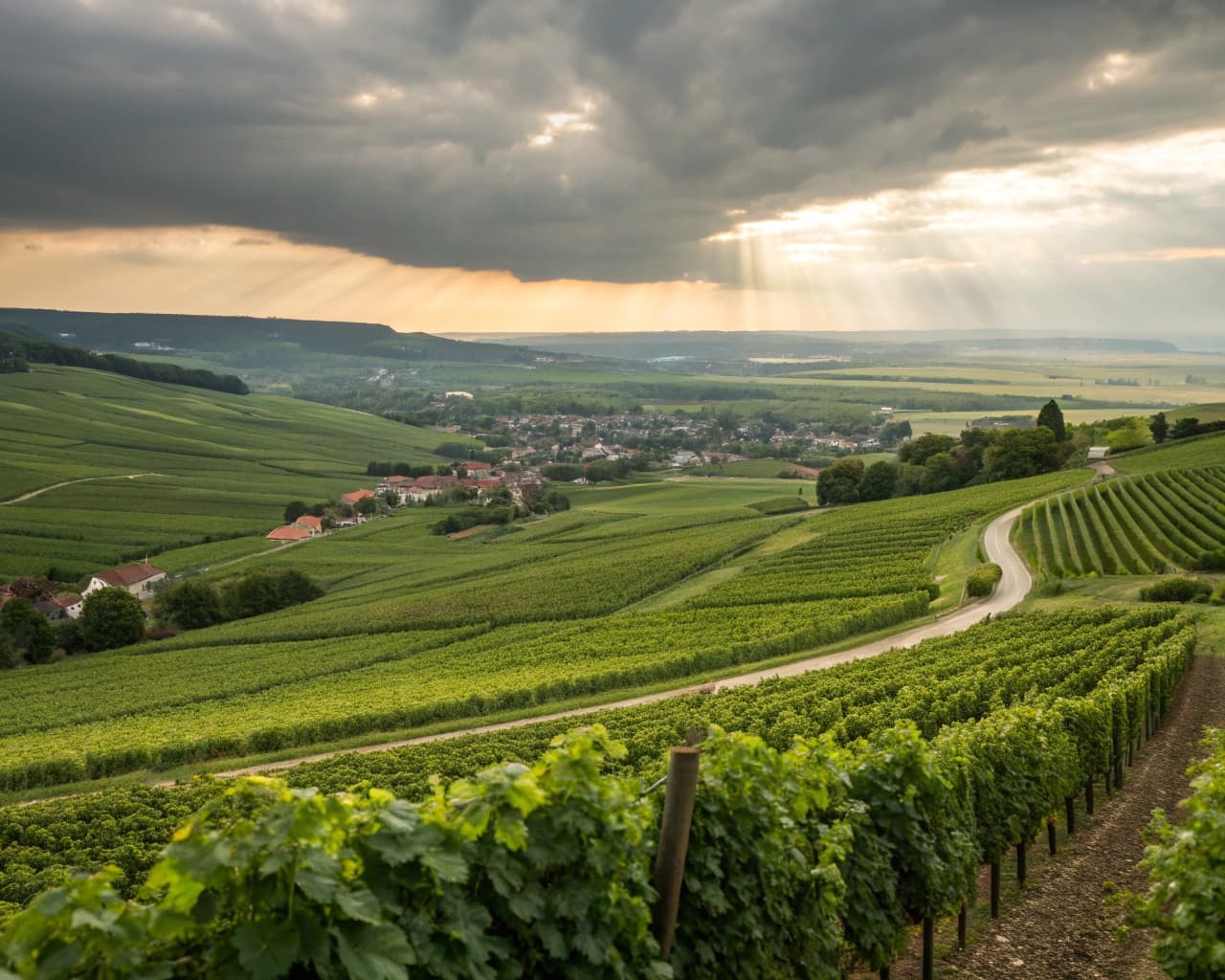 Champagne vineyard landscape