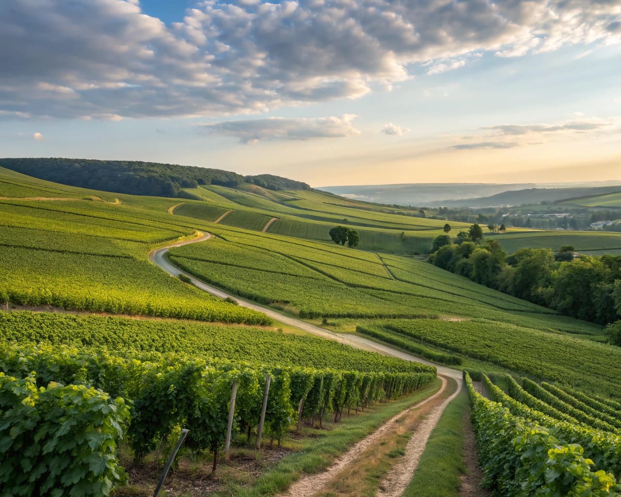 Champagne vineyard landscape