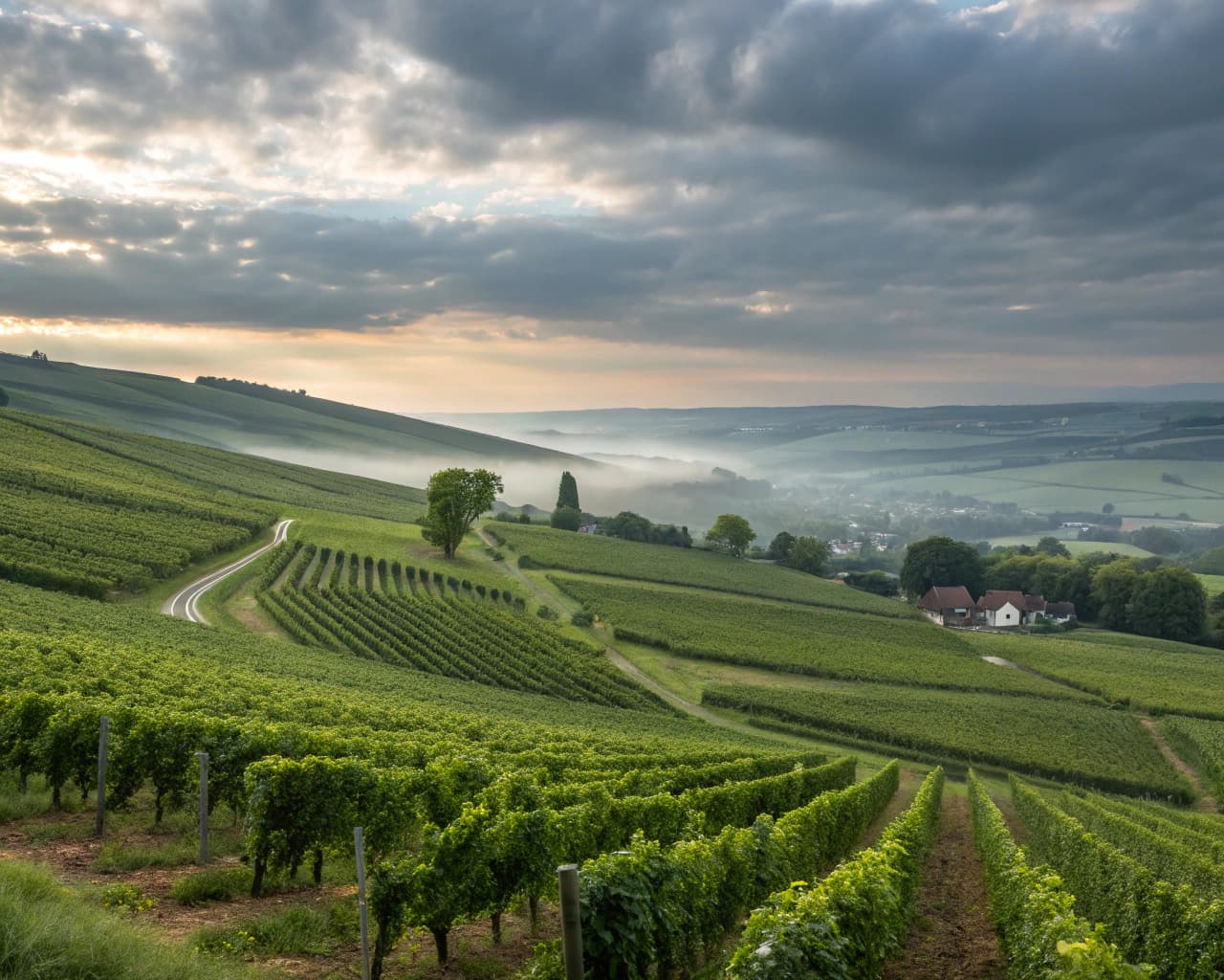 Champagne vineyard landscape