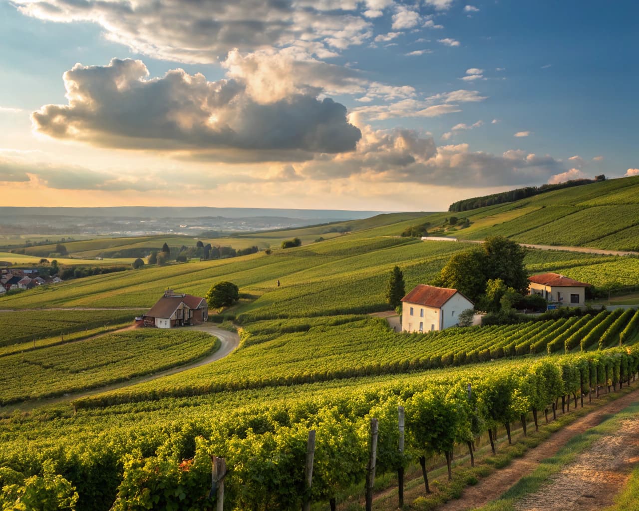 Champagne vineyard landscape