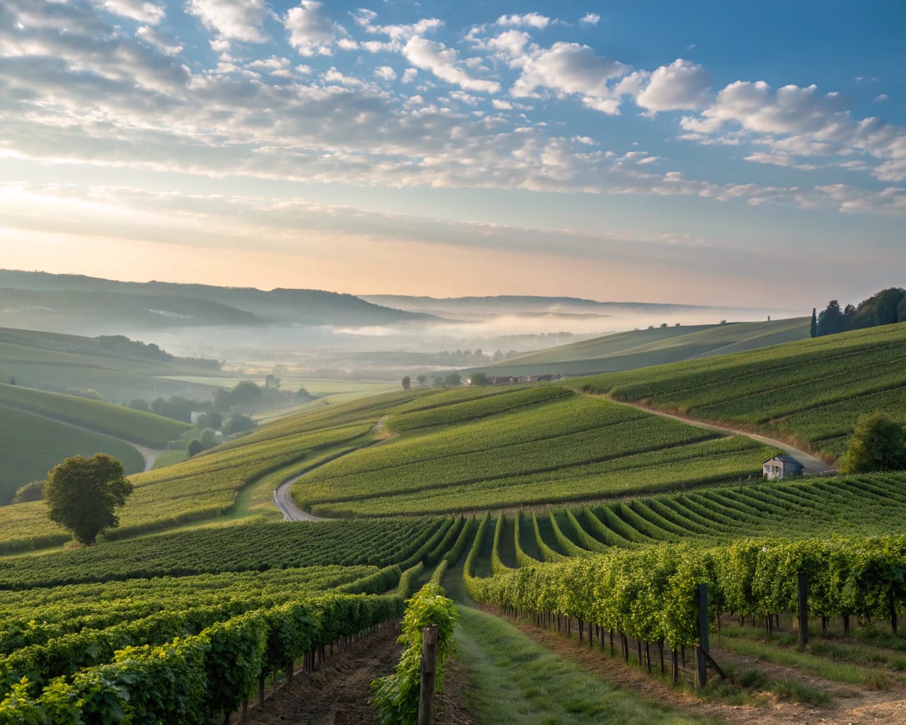 Champagne vineyard landscape