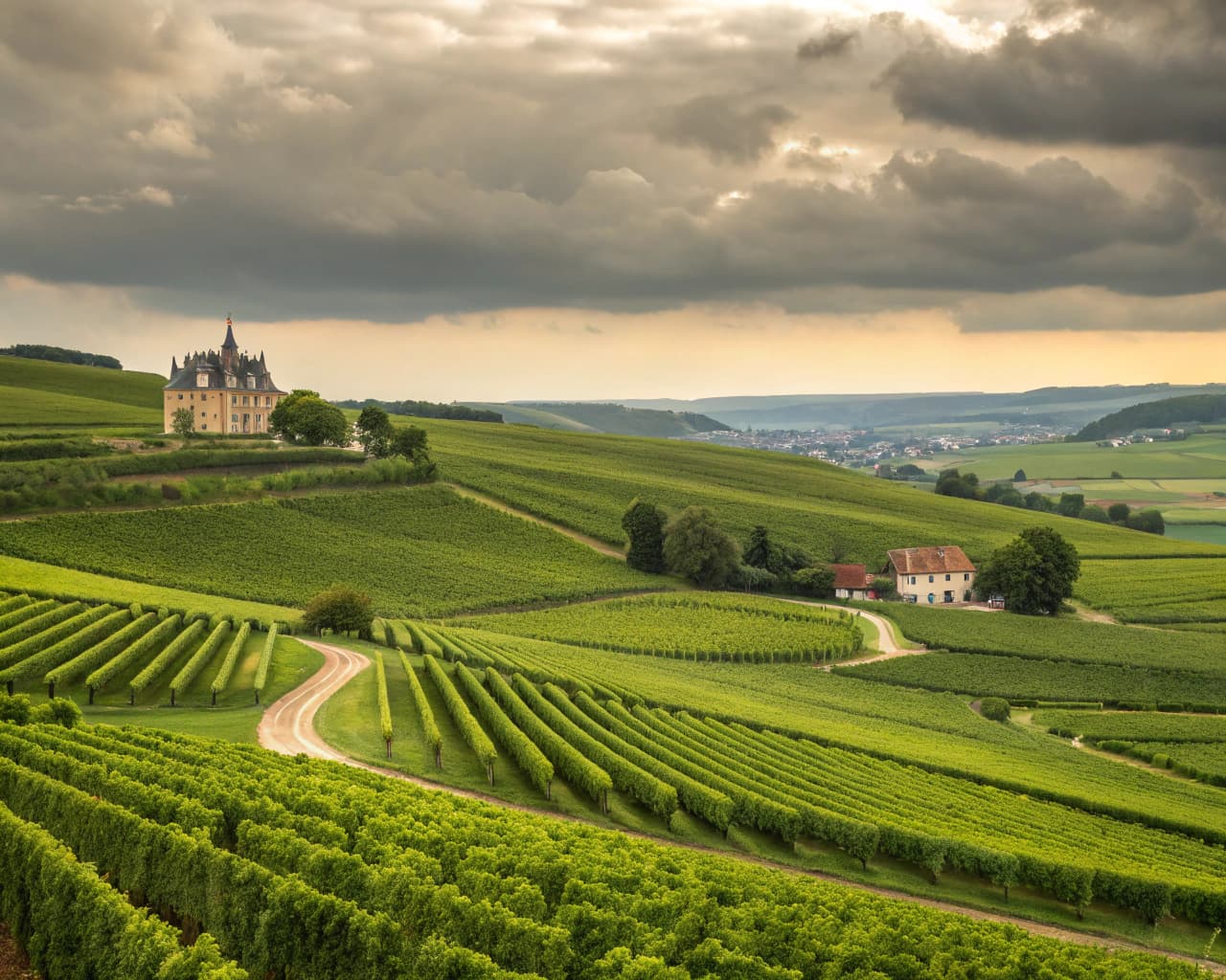 Champagne vineyard landscape