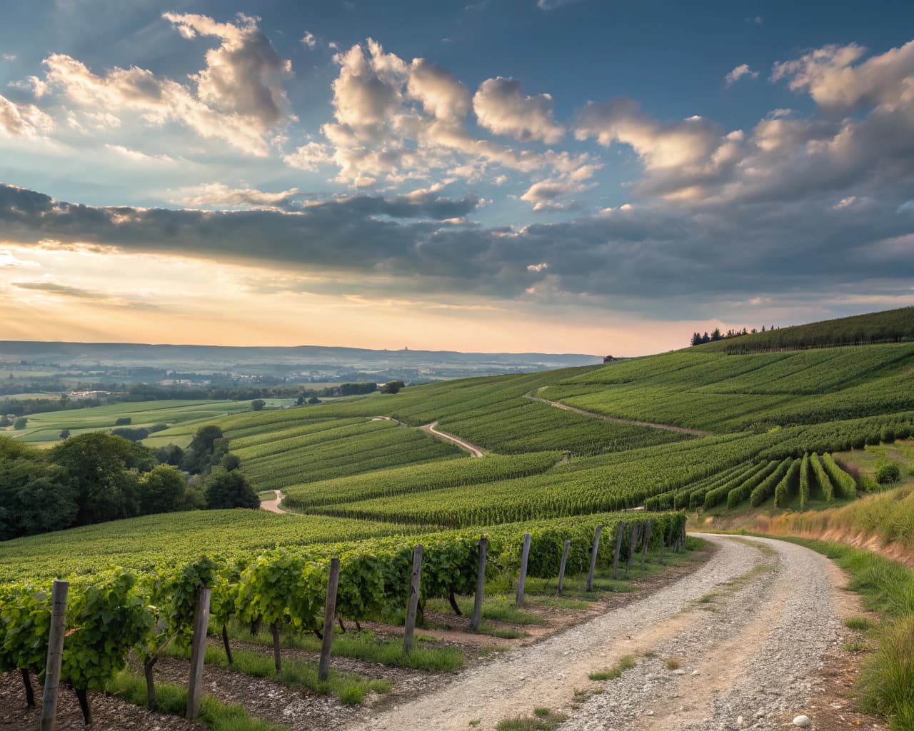 Champagne vineyard landscape