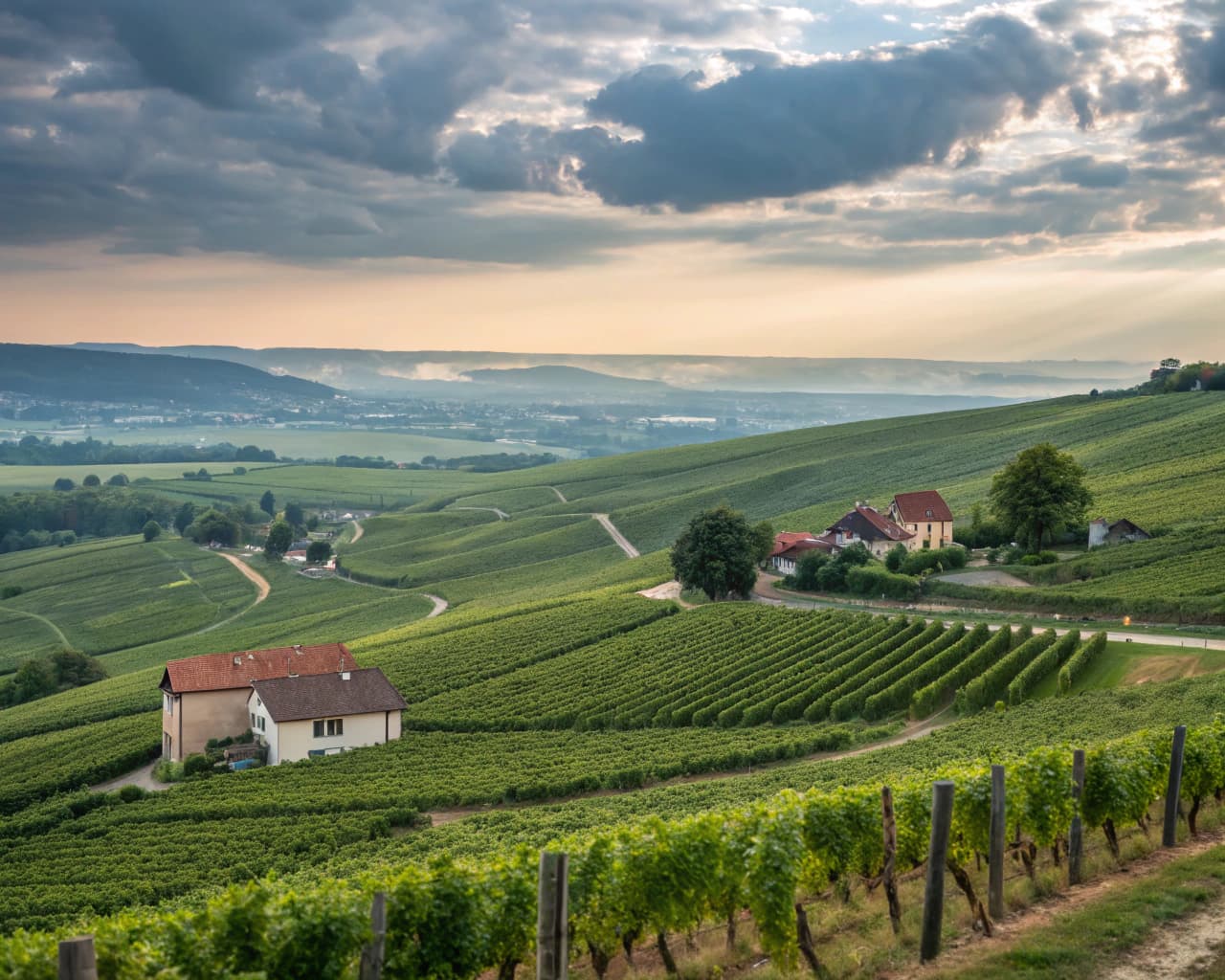 Champagne vineyard landscape