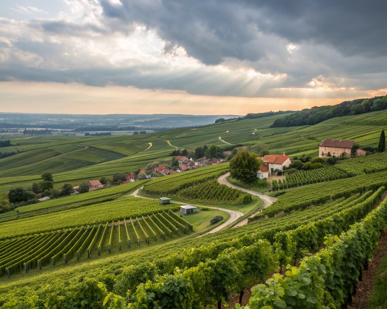 Champagne vineyard landscape