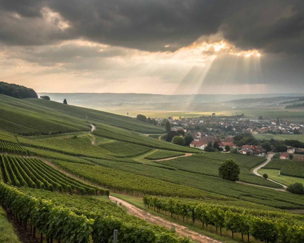 Champagne vineyard landscape